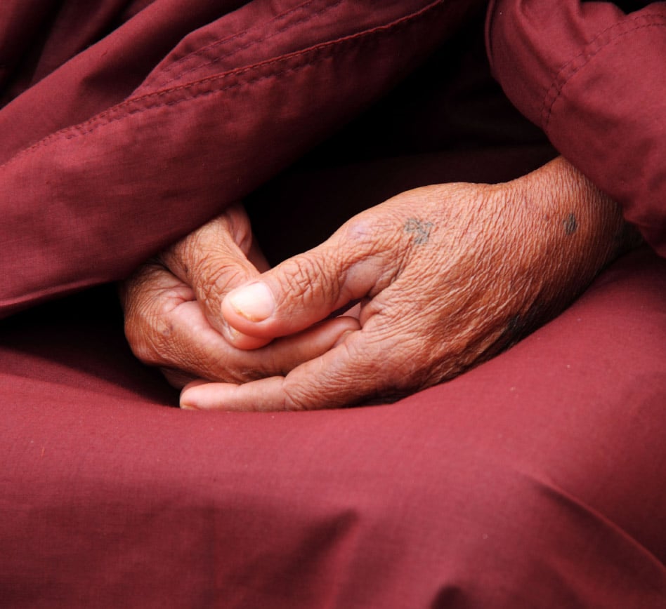 Hands-of-Support Old Woman's Hand in Her Lap