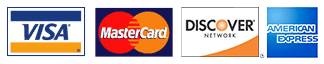 Visa, Mastercard, Discover, American Express
